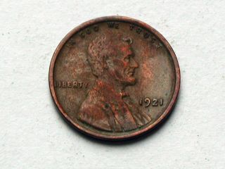 Usa 1921 One Cent (1¢) Lincoln Wheat Penny Coin photo