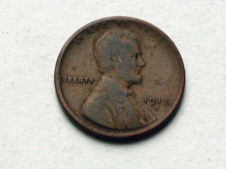 Usa 1917 D One Cent (1¢) Lincoln Wheat Penny Coin photo