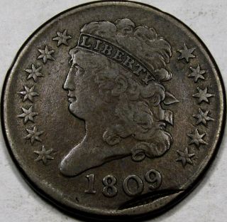 1809 Classic Head Half Cent Choice Ef+. . .  With Second Off Center Strike,  Neat photo