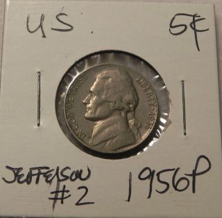 1956p Us Jefferson Nickel (2) - - Vg To Vf photo