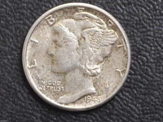 1945 - P Mercury Dime 90% Silver U.  S.  Coin D7303 photo