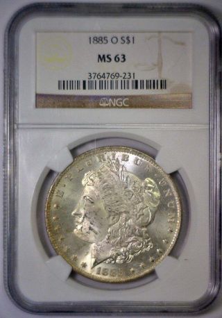 1885 O Morgan Silver Dollar $1 Bu Uncirculated Unc Reflective Ngc Ms63 Ms 63 photo