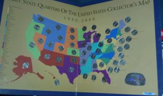 First State Quarters If The United States Collectors Map 1999 - 2008 photo