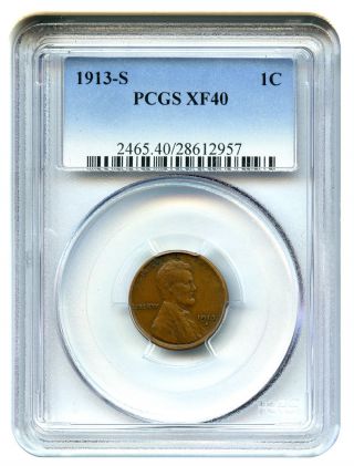 1913 - S 1c Pcgs Xf40 Lincoln Cent photo