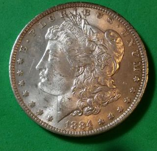 1884 - O Morgan Silver Dollar Uncirculated Gorgeous Silver Coin Soft Toning photo