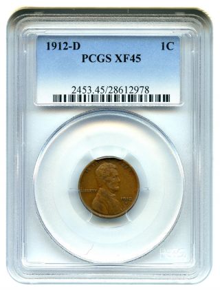 1912 - D 1c Pcgs Xf45 Lincoln Cent photo