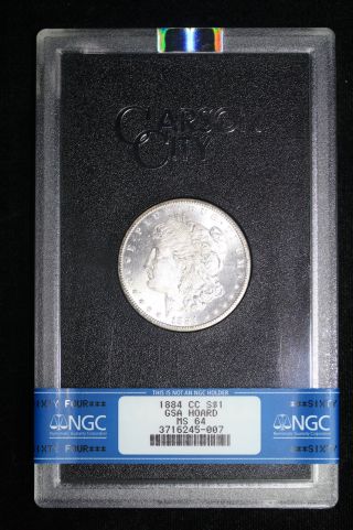 1884 Cc Morgan Silver Dollar Gsa Ngc Ms64 245007 photo