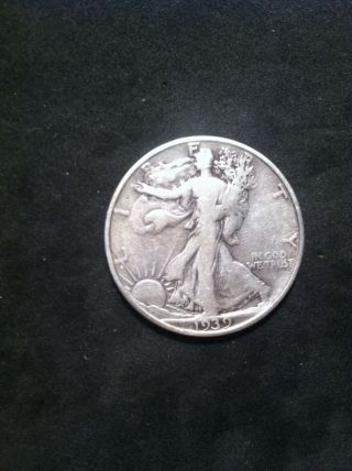1939 - S 50c Walking Liberty Half Dollar 90% Silver - Fine photo