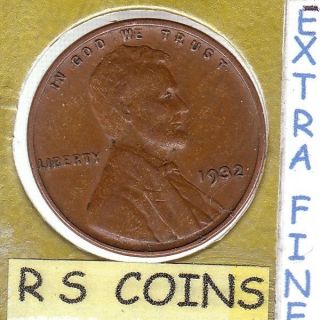1932 Extra Fine Lincoln Cent Coin Fast Coin 3965 photo