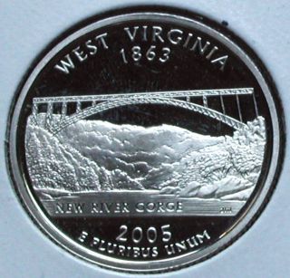 Usa 1863 - 2005 Us State Quarter Wv (west Virginia) (25c) Proof Coin Bu Unc photo