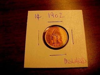 1902 Indian Head Cent Penny Coin Ms Bu Unc ++++ Red Buy Now Or Offer photo