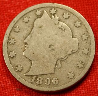 1896 Liberty V Nickel G Scarce Date Collector Coin Gift Ln436 photo