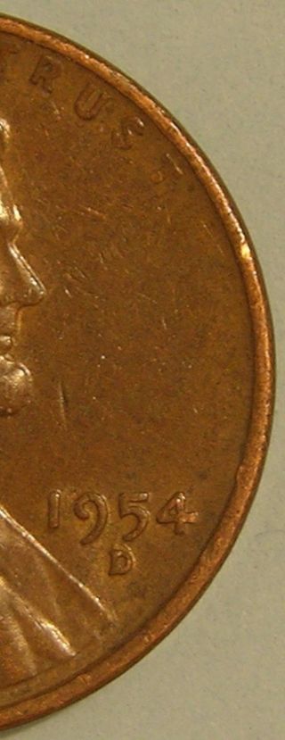 1954 D/d Lincoln Wheat Penny,  (rpm 001 Coneca Top 100) Error Coin,  Ae 949 photo