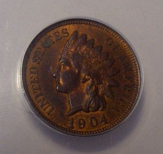 1904 Anacs Ms63 Rb Indain Head Cent 1c photo