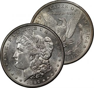 1897 S Morgan Dollar Silver Coin Choice Bu Unc Better Date photo