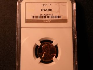 1962 1c Rd (proof) Lincoln Cent,  Ngc Pf66 Rd, photo