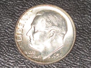 1954 - D Roosevelt Dime 90% Silver Brilliant Uncirculated U.  S.  Coin D4049 photo