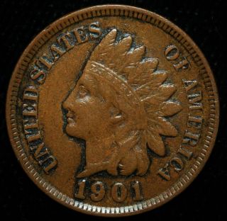 1901 Indian Head Cent Coin photo