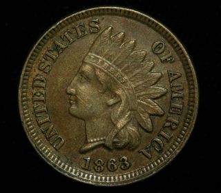1863 Indian Head Cent Old Cent Penny Coin photo