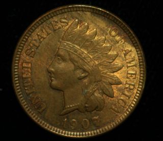 1907 Indian Head Cent Coin photo