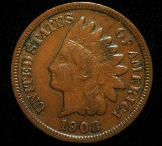 1908 S Indian Head Cent Coin photo