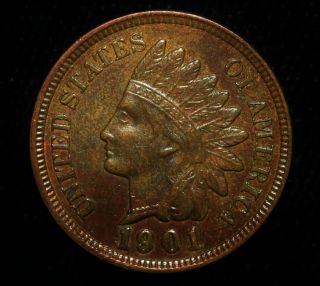 1901 Indian Head Cent Unc Coin photo