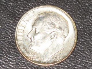 1955 - D Roosevelt Dime 90% Silver Brilliant Uncirculated U.  S.  Coin D4046 photo