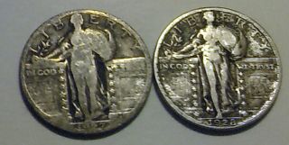 Standing Liberty Silver Quarters,  1927 And 1928 photo
