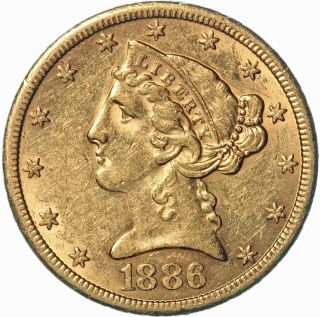 1886 - S $5 Gold Liberty - San Francisco - Uncertified photo