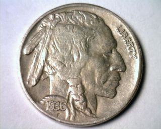 1936 - S Buffalo Nickel Extra Fine / About Uncirculated Xf/au Ef/au From Bobs Coin photo