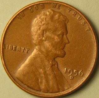 1956 D/d Lincoln Wheat Penny,  (rpm 008 Coneca Top 100) Error Coin,  Ae 606 photo
