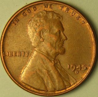 1945 D/d Lincoln Wheat Penny,  (rpm 010 Coneca Top 100) Error Coin,  Ae 610 photo