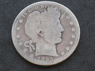 1895 - O Barber Half Dollar 90% Silver U.  S.  Coin A4767 photo