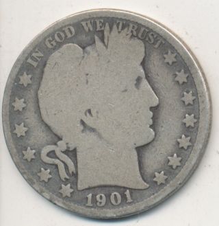 1901 Barber Silver Half Dollar Circulated Silver Half Dollar photo