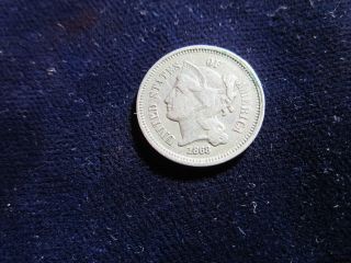 1868 3 Cent Nickel Fine Plus photo