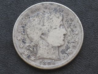 1894 - S Barber Half Dollar 90% Silver U.  S.  Coin A4770 photo