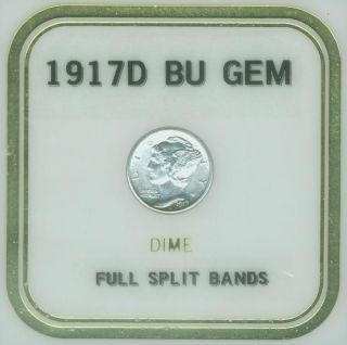 1917 - D Mercury Dime Gem Bu + + Full Split Bands Make A Fair Offer photo