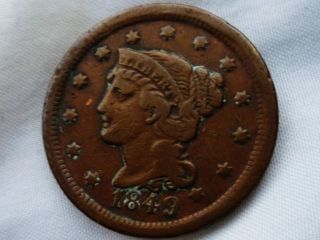 1849 - Braided Hair Cent Abt Extra Fine - Toning photo