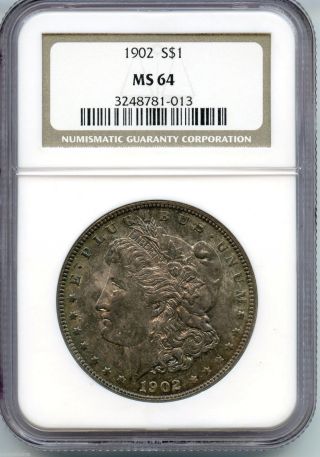 1902 Ngc Ms 64 Morgan Silver Dollar - M1s Kn912 photo