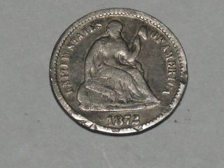 1872 Seated Liberty Silver Half Dime 4450a photo
