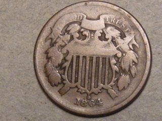 1864 Two Cent Piece (a Civil War Era Coin) 4528a photo