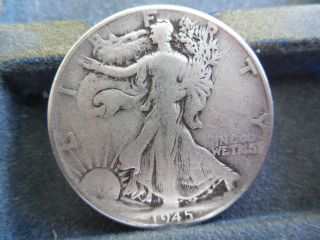 1945 Walking Liberty Half Dollar 90% Silver Circulated Silver Coin photo