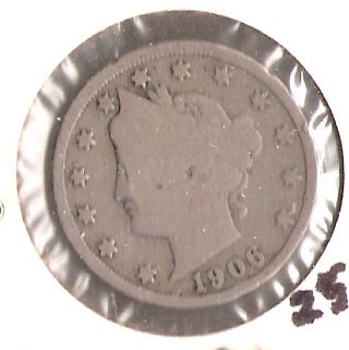 5 Cents,  1906,  Liberty Nickel - A photo