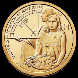 2014 Sacagawea (native American) Coin,  One Each P&d,  Bu - photo