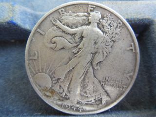 1944 - S Walking Liberty Half Dollar 90% Silver Circulated Silver Coin photo