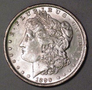 Morgan Dollar 1890 - O State White Old Us Silver Coin Ede7 - 10 photo