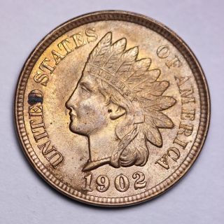 1902 Indian Head Cent Penny Choice Unc 4 Diamonds Shipping  photo