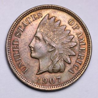 1907 Indian Head Cent Penny Choice Unc 4 Diamonds photo