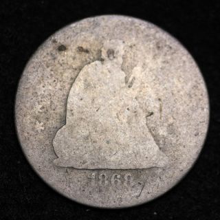 1868 - S Seated Liberty Quarter Choice Ag   photo