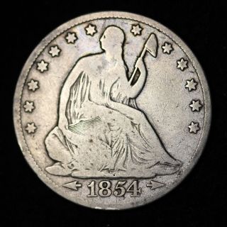 1854 - O Seated Liberty Half Dollar Choice F    photo